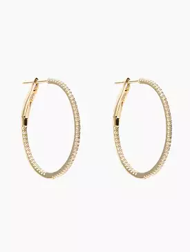 1 Pave Diamond Hoops