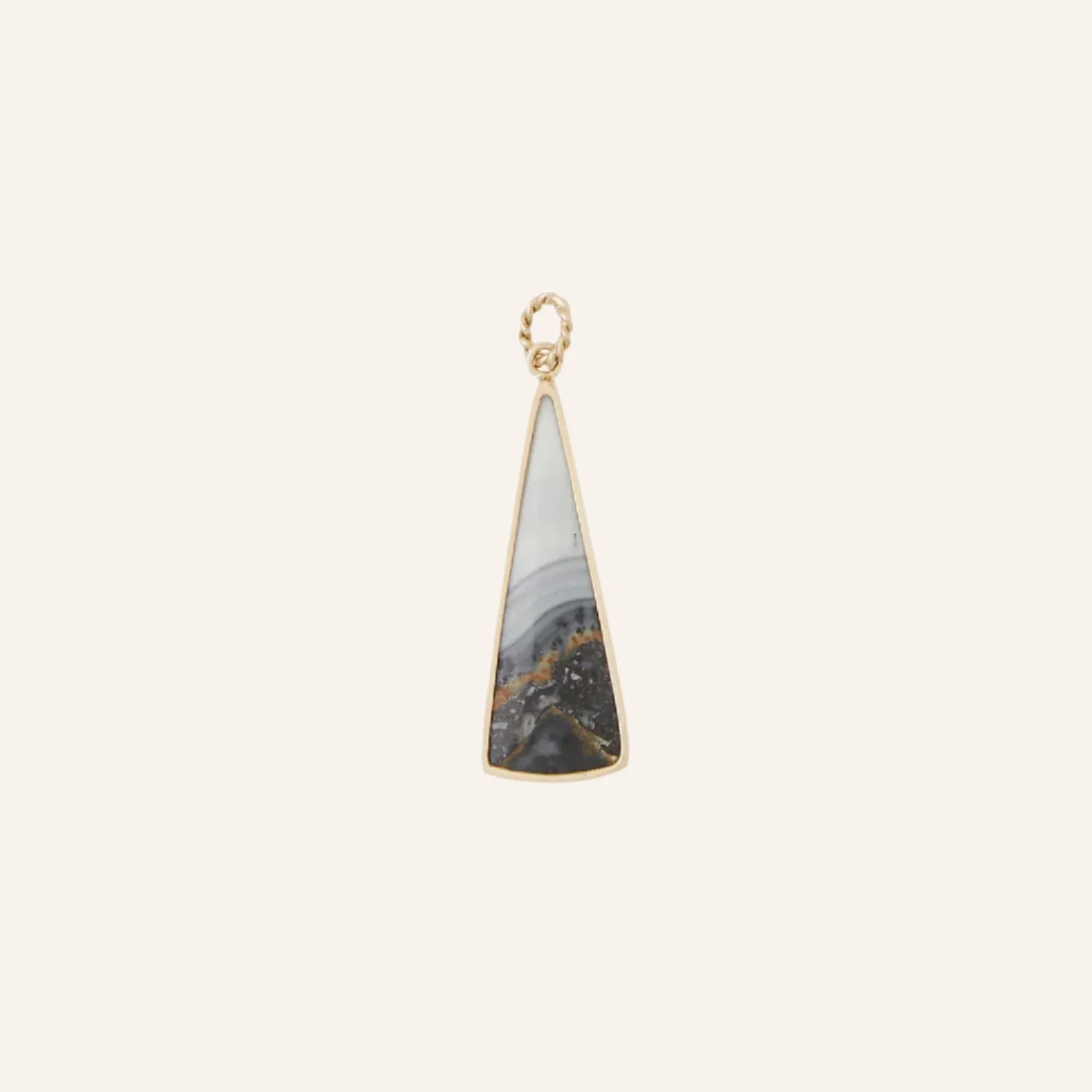 14K Malageno Jasper Triangle Charm