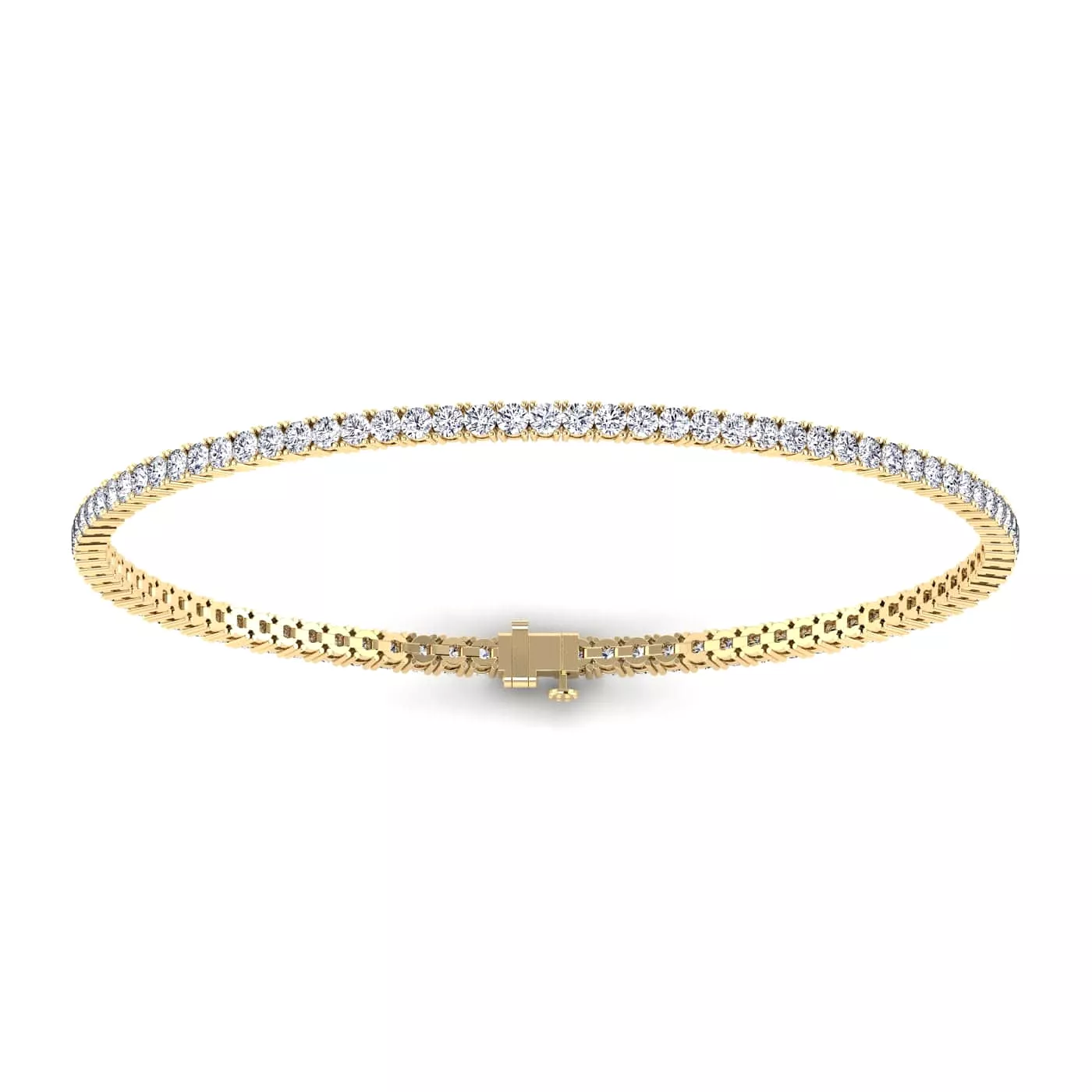 14K or 18K Gold Diamond Small Tennis Bracelet 2 ct 4-prong setting, Lab Grown