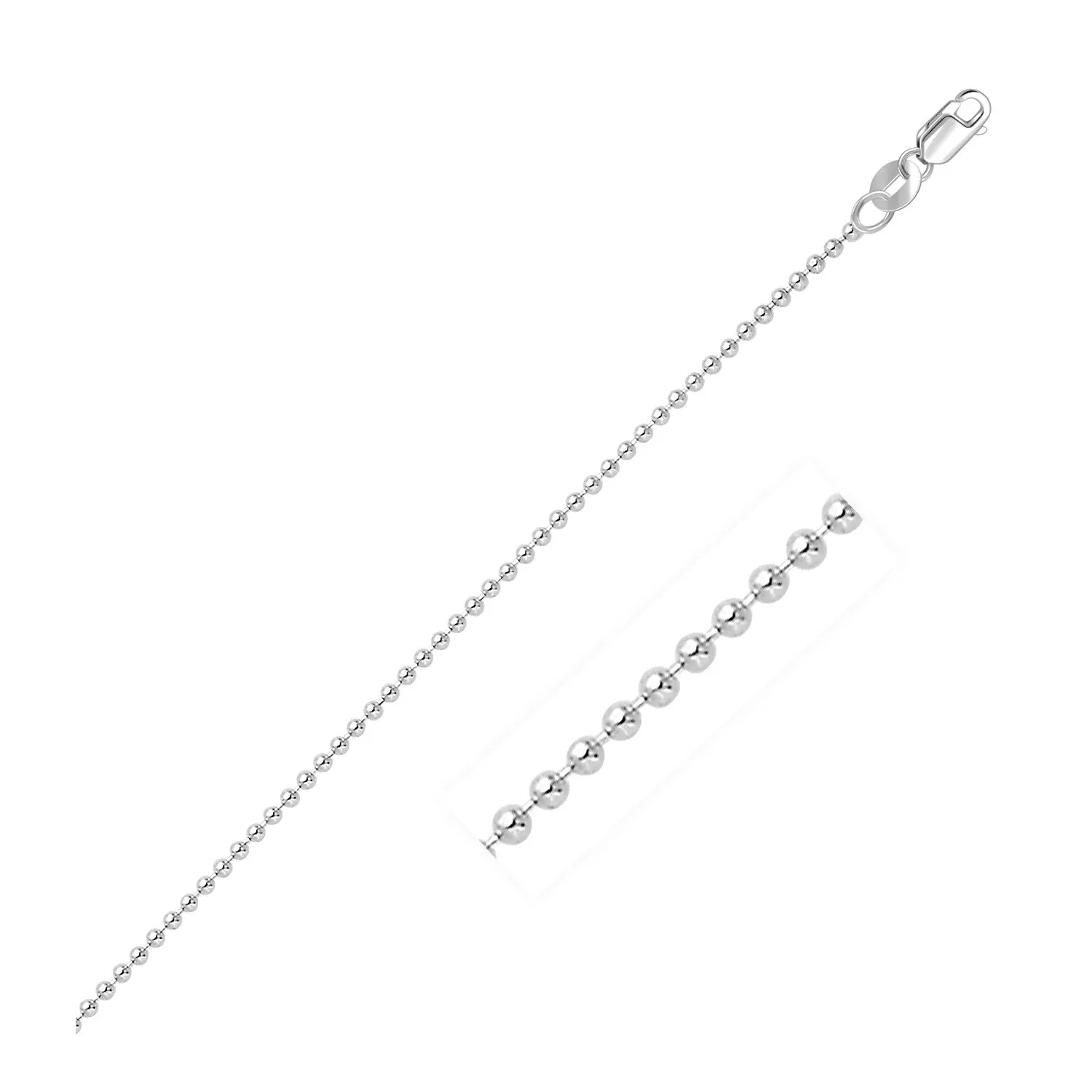 14k White Gold Bead Chain 1.5mm-rx76364-16