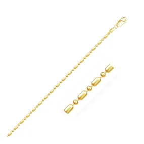 14k Yellow Gold Diamond-Cut Alternating Bead Chain 1.5mm-rx30646-20