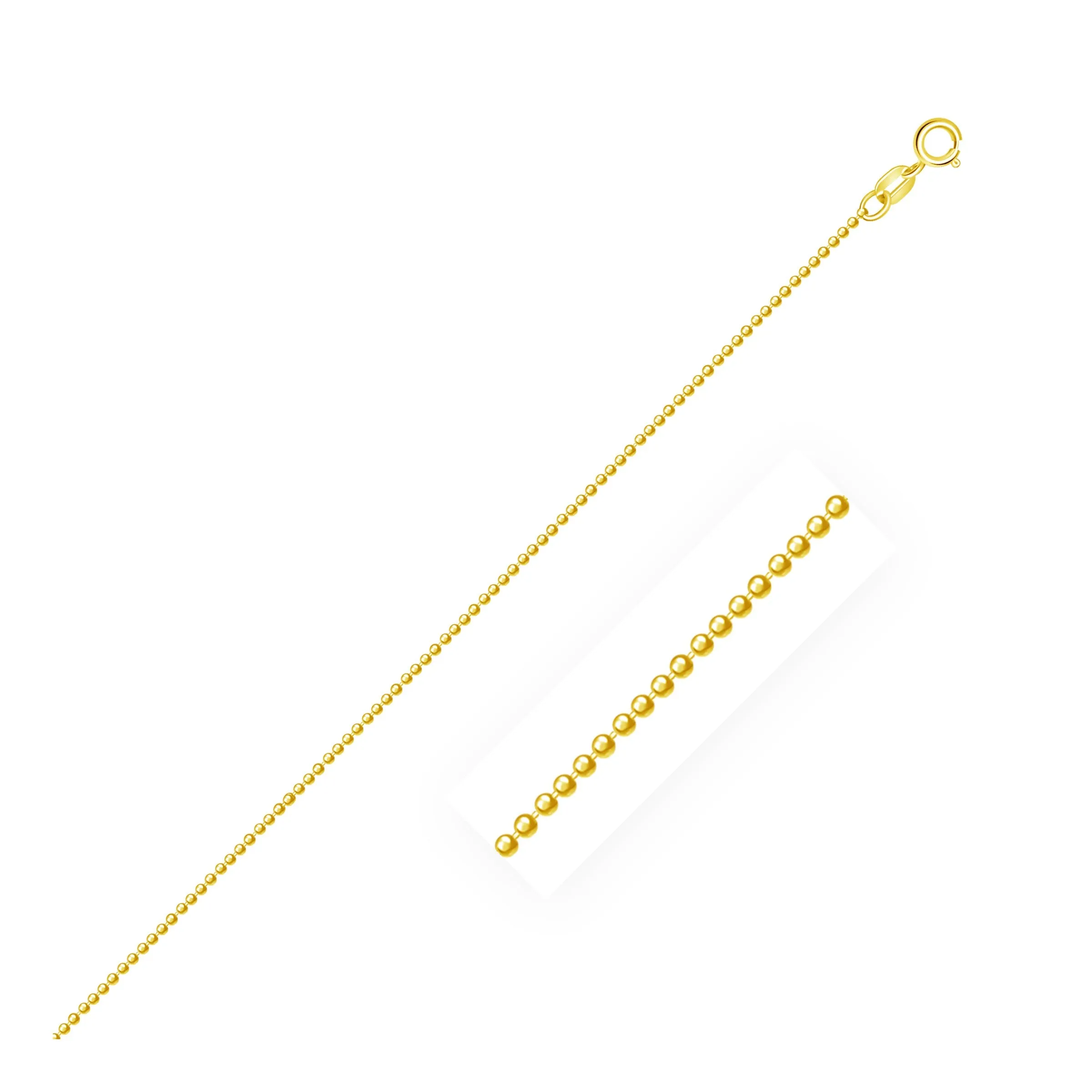 14k Yellow Gold Diamond-Cut Bead Chain 1.0mm-rx64649-20