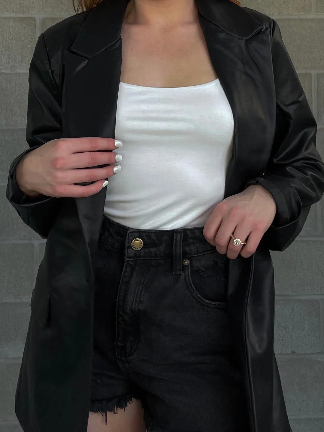 27 Emery Faux Leather Oversized Blazer