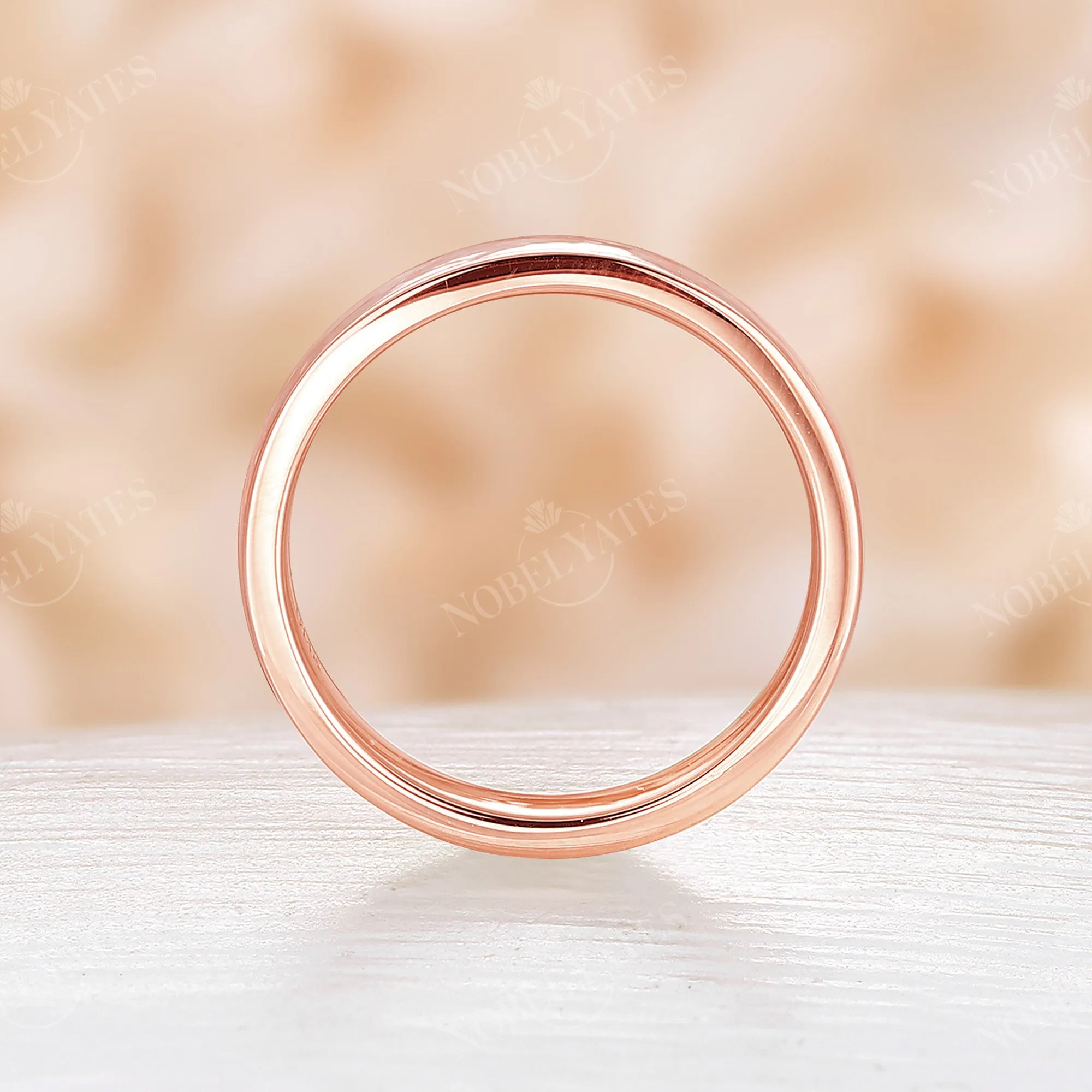 4mm Vintage Lab Opal Rose Gold Full Eternity Wedding Band