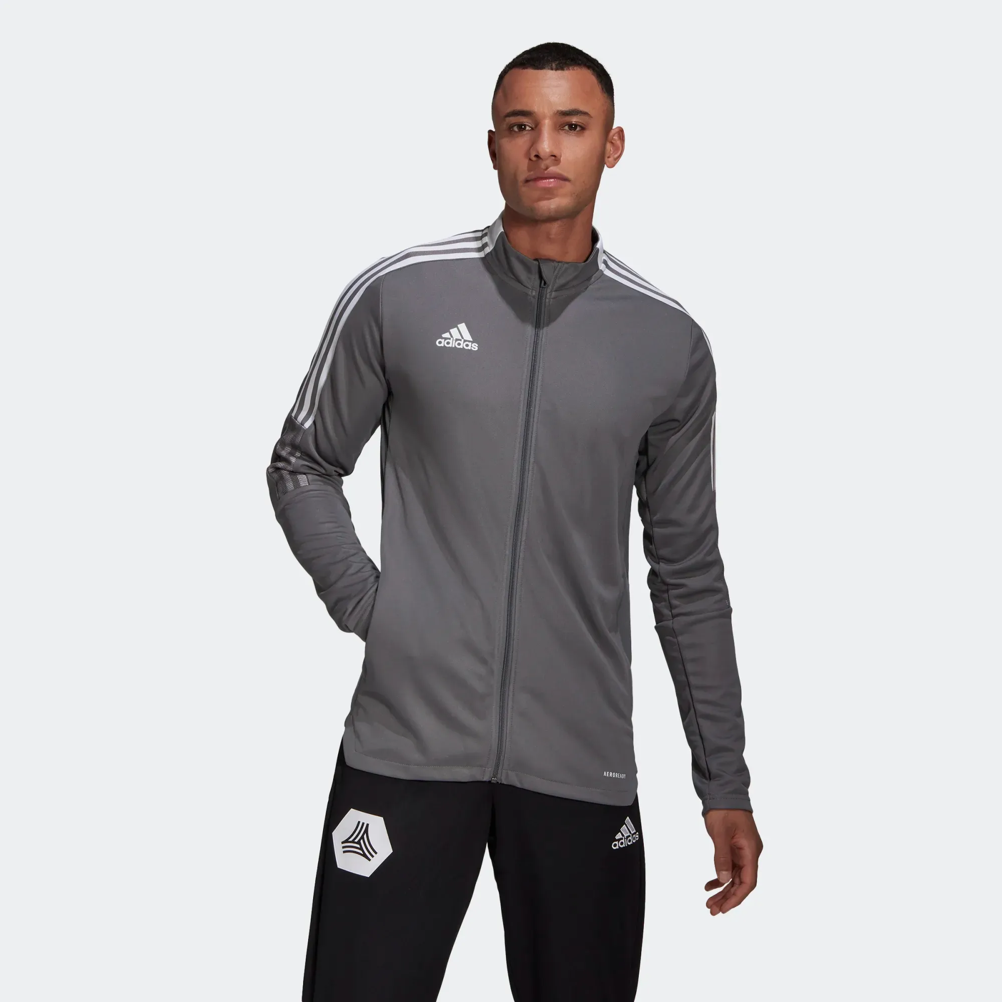 Adidas Men's Tiro 21 Track Jacket - Grey Four