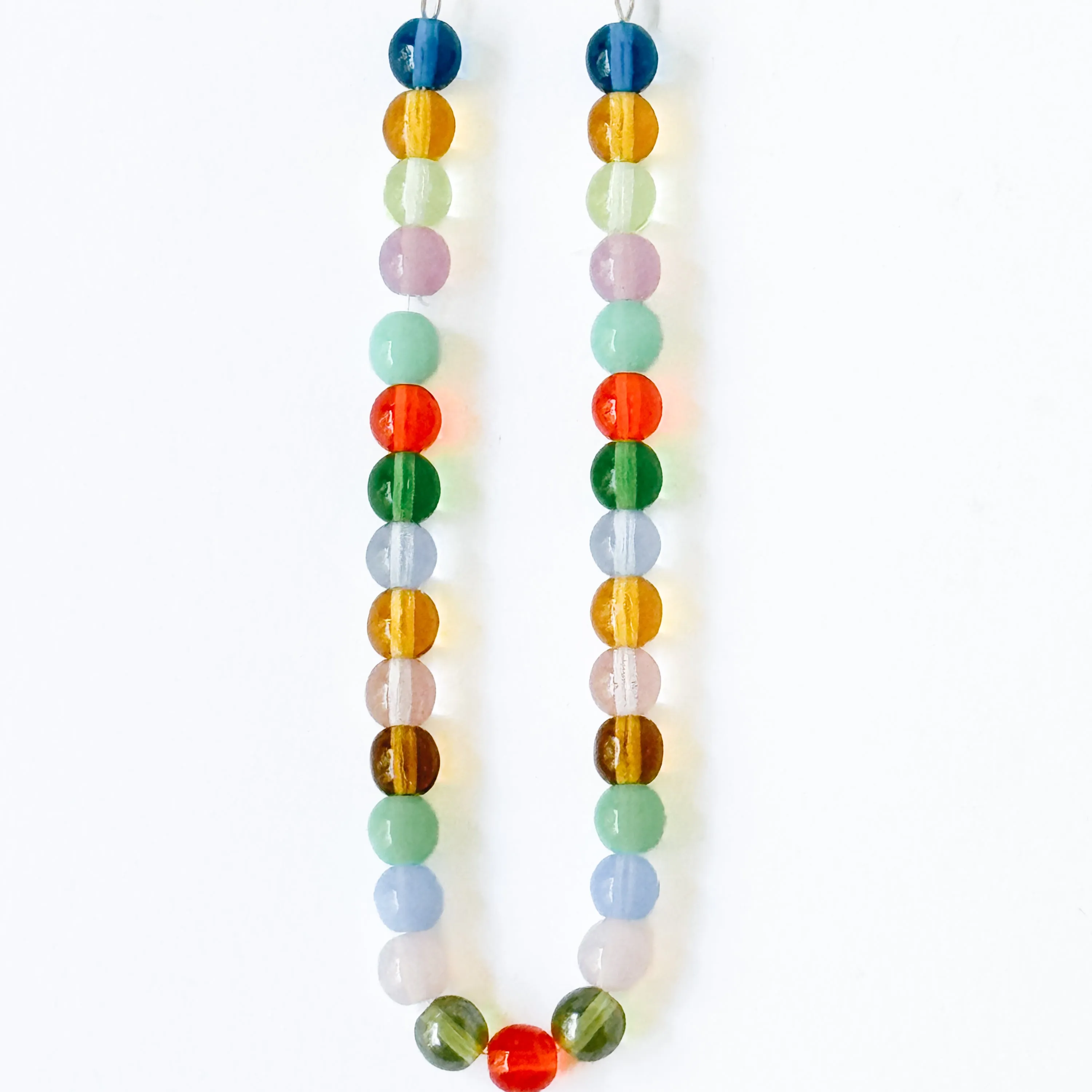 Adjustable Colorful Bead Necklace With Gold Chain - WS