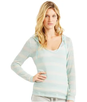 Aeropostale Womens Striped Hooded Sweater