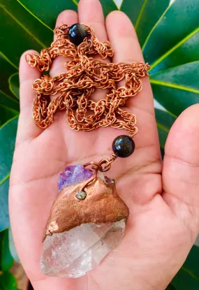 Amethyst / Quartz Specimen Pendant