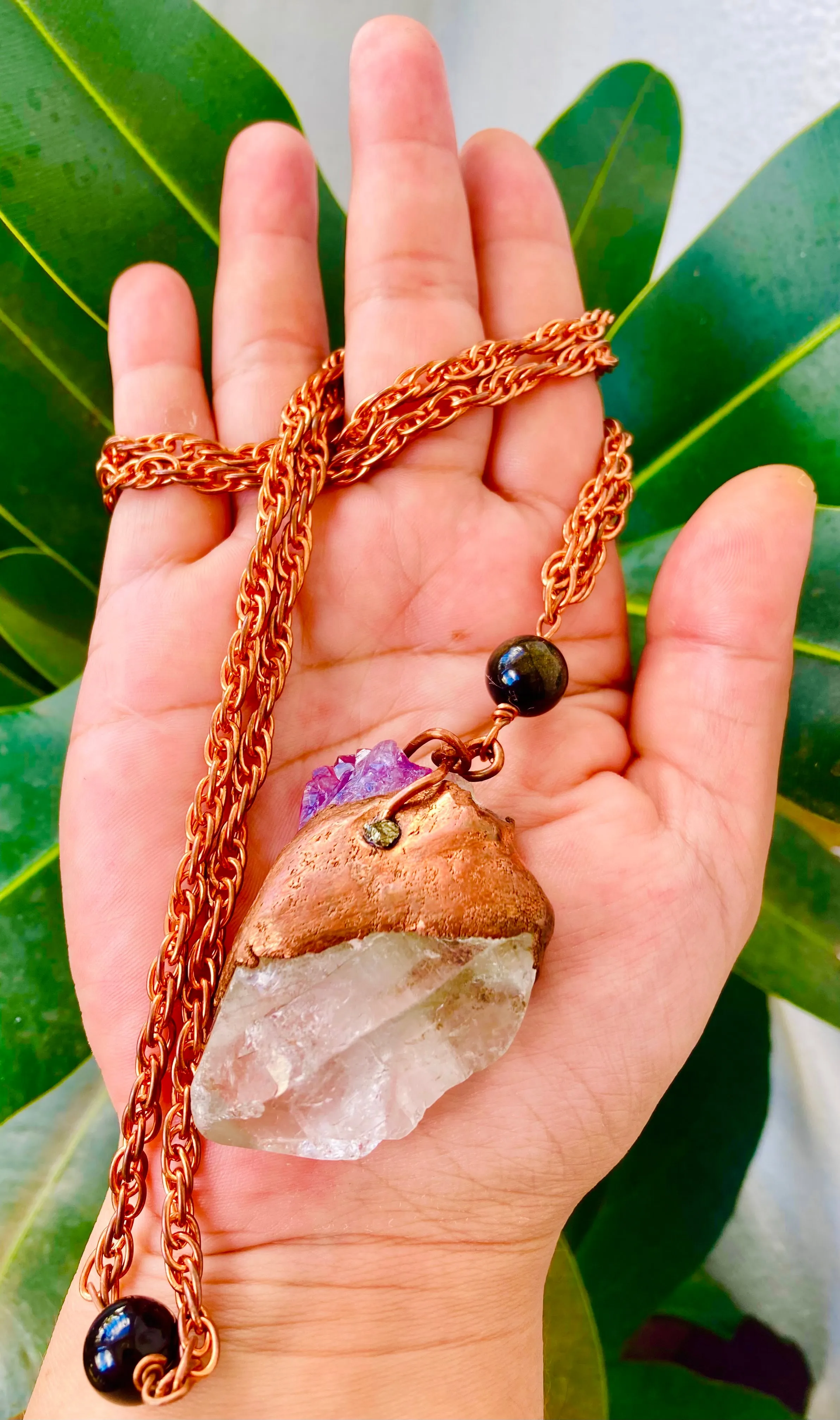 Amethyst / Quartz Specimen Pendant