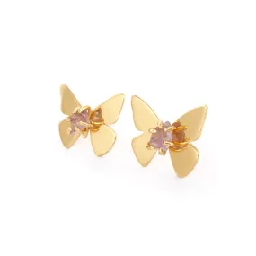 Amethyst Butterfly Studs