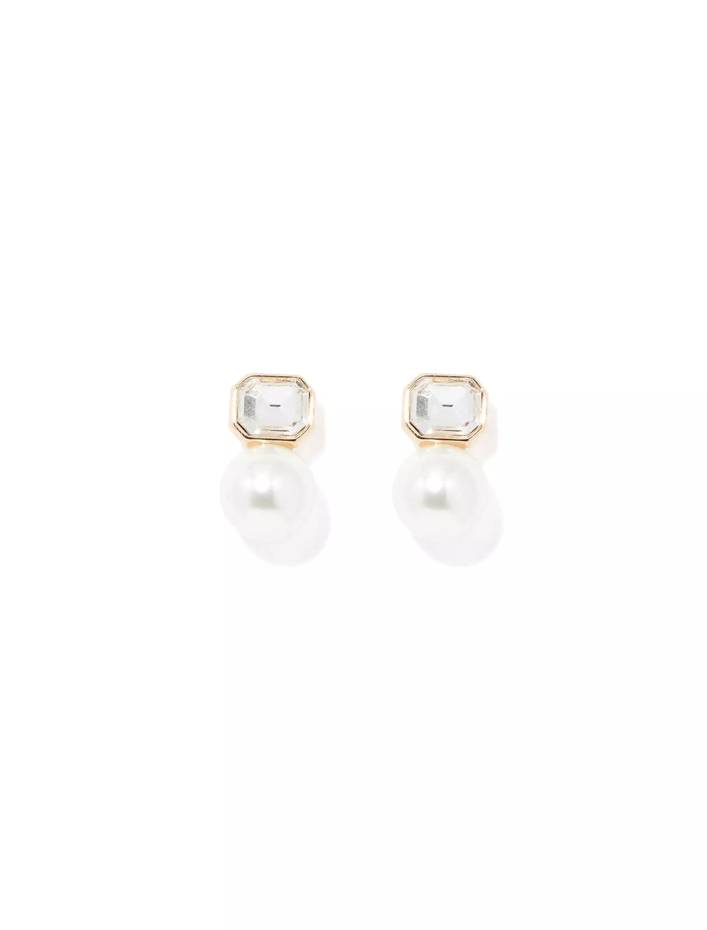 Angela Crystal & Pearl Stud Earrings