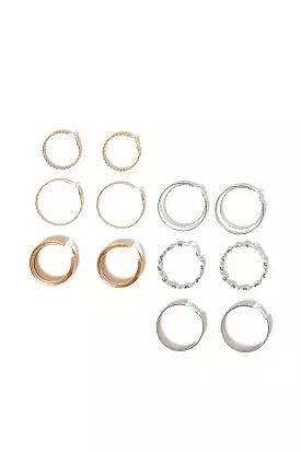 Assorted Hoop Earrings Set