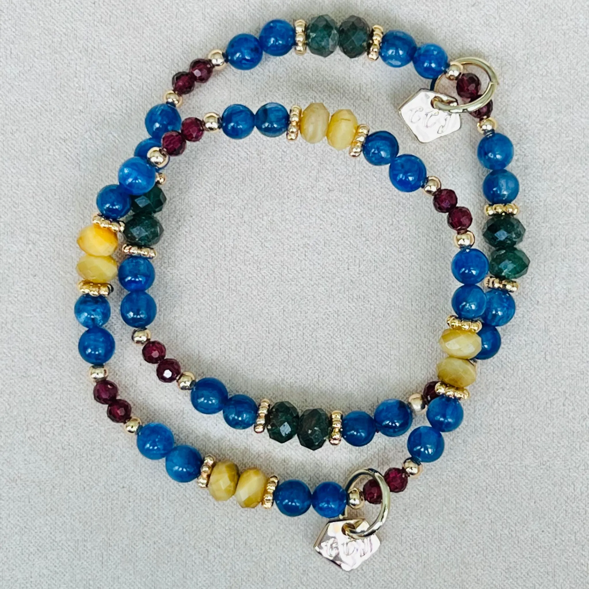 Baby Kyanite, Apatite & Garnet Bracelet