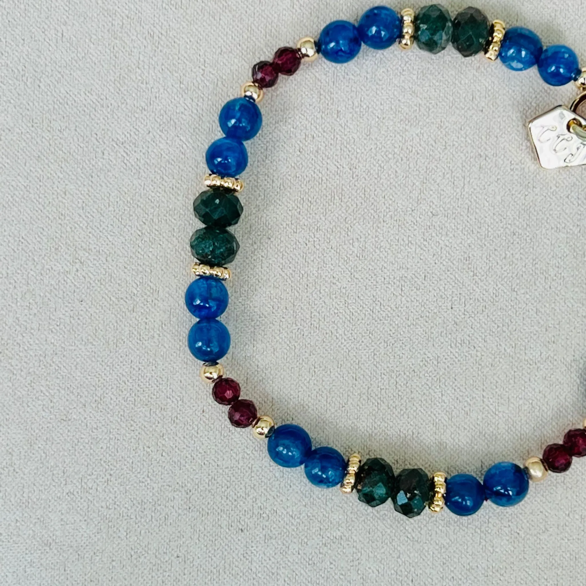 Baby Kyanite, Apatite & Garnet Bracelet