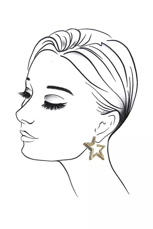 Baguette Star Hoop Earrings