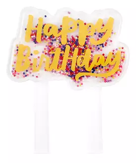 Bead Filled Cake Topper - Happy Birthday