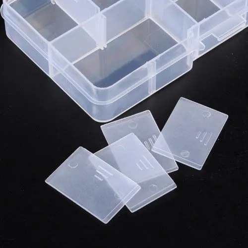 Bead Storage Containers, Plastic Storage Organizer, 10 Compartments, With Adjustable Dividers, 13cm