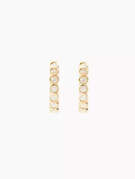 Bezel Diamond Hoops