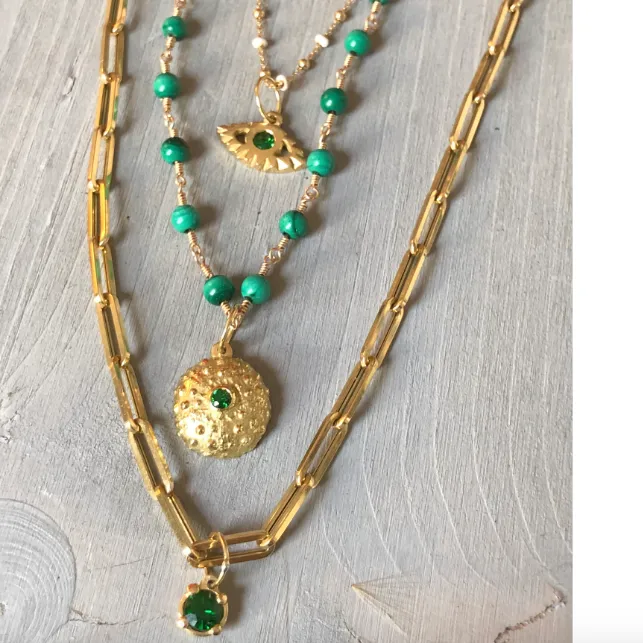 BOHEME DELPH MALACHITE BEAD CHAIN