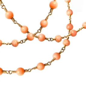 BOHEME DELPH VINTAGE CORAL BEAD CHAIN