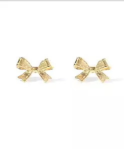 Bow Stud Earrings - Gold