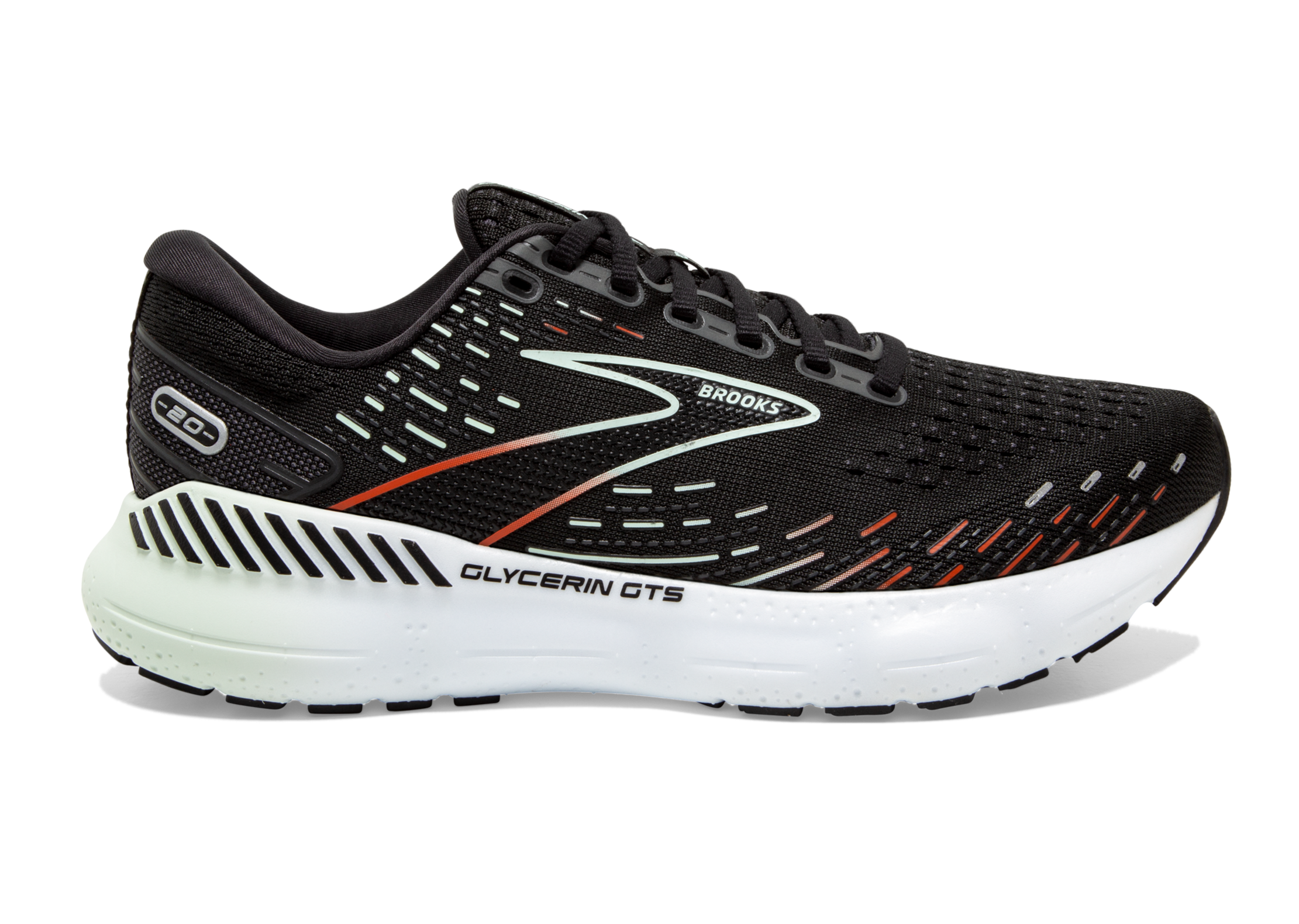 Brooks Glycerin GTS 20 (B Width) - Black/Red/Opal (Womens)