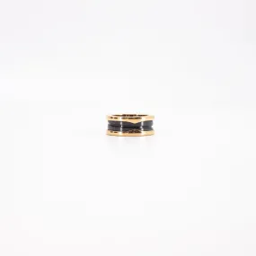 Bvlgari B.zero1ring with two 18K  gold loops and a black ceramic spiral