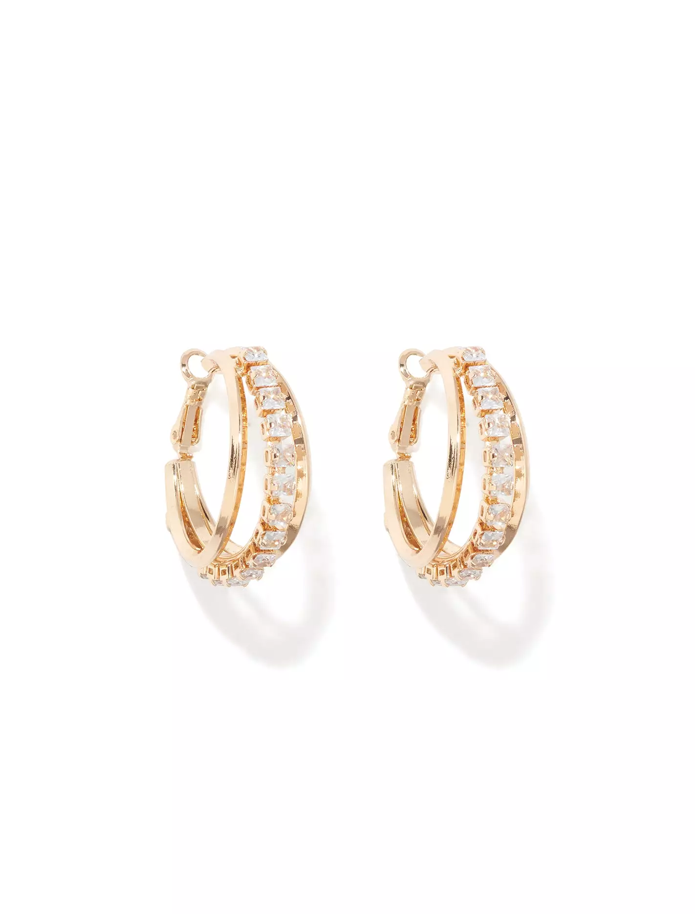 Cameron Cuboc Zirconia Stone Hoop Earrings