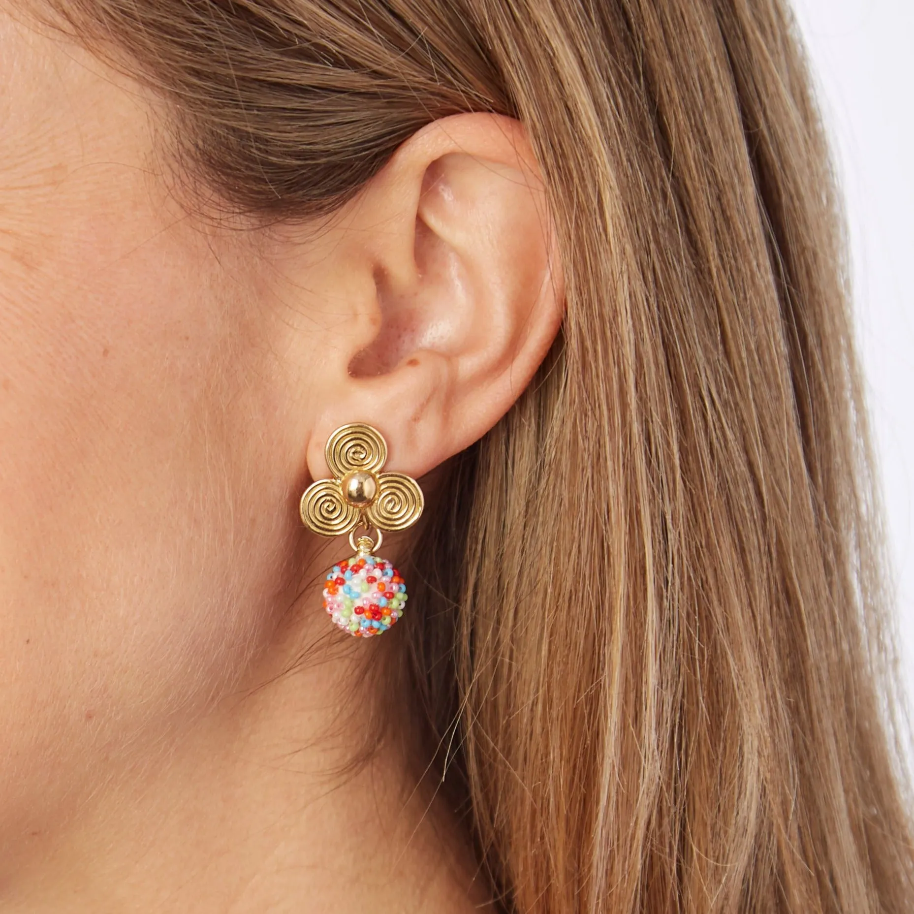 Caviar Multi-Color Glass Bead Earring Drops