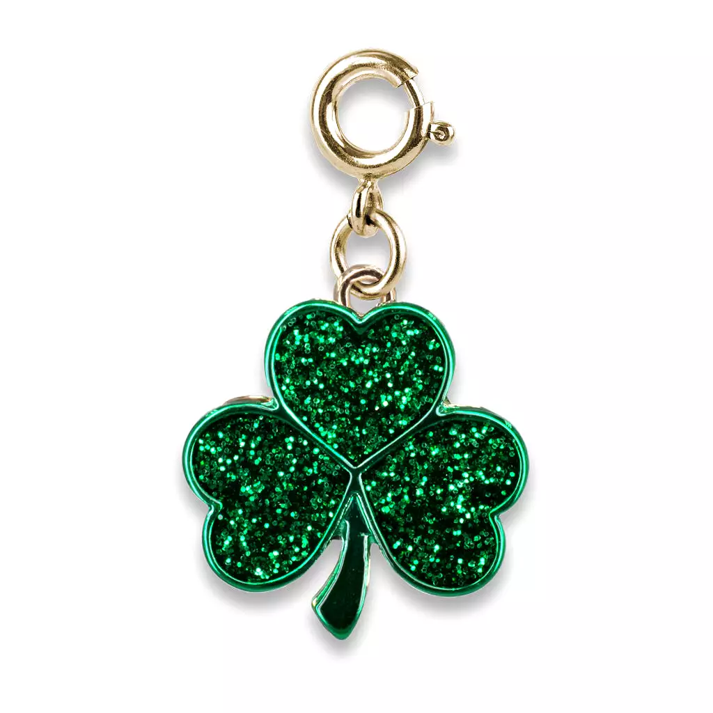 Charm It! Gold Glitter Shamrock Charm