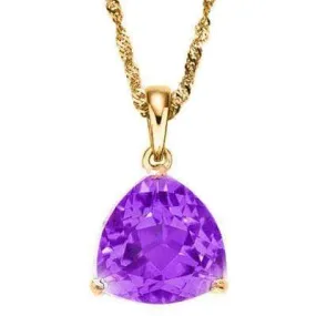 CHARMING 0.5 CARAT TW (1 PCS) AMETHYST 10K SOLID YELLOW GOLD PENDANT