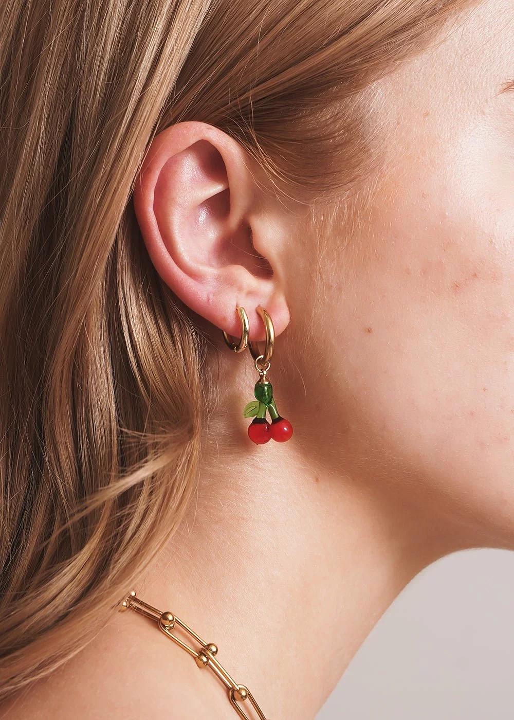 Cherries Hoop Earrings