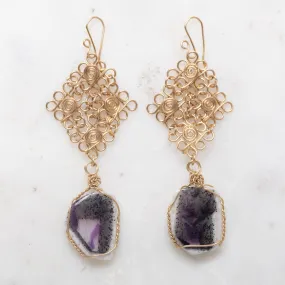 Chevron Amethyst Earrings