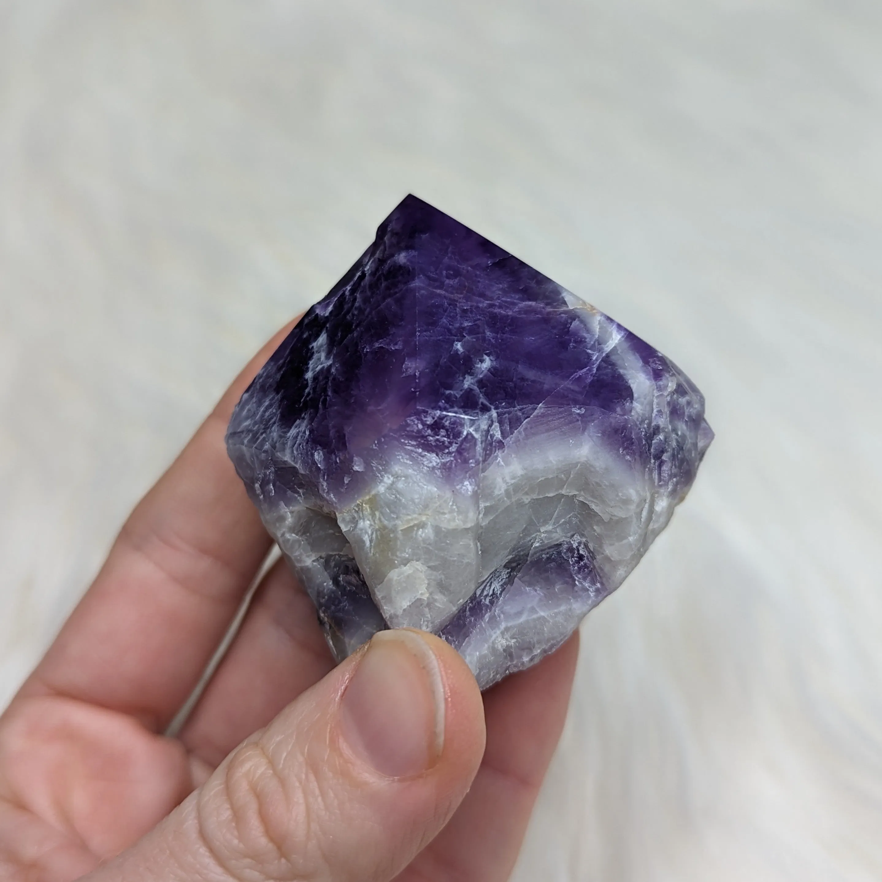 Chevron Amethyst Polished Point #1