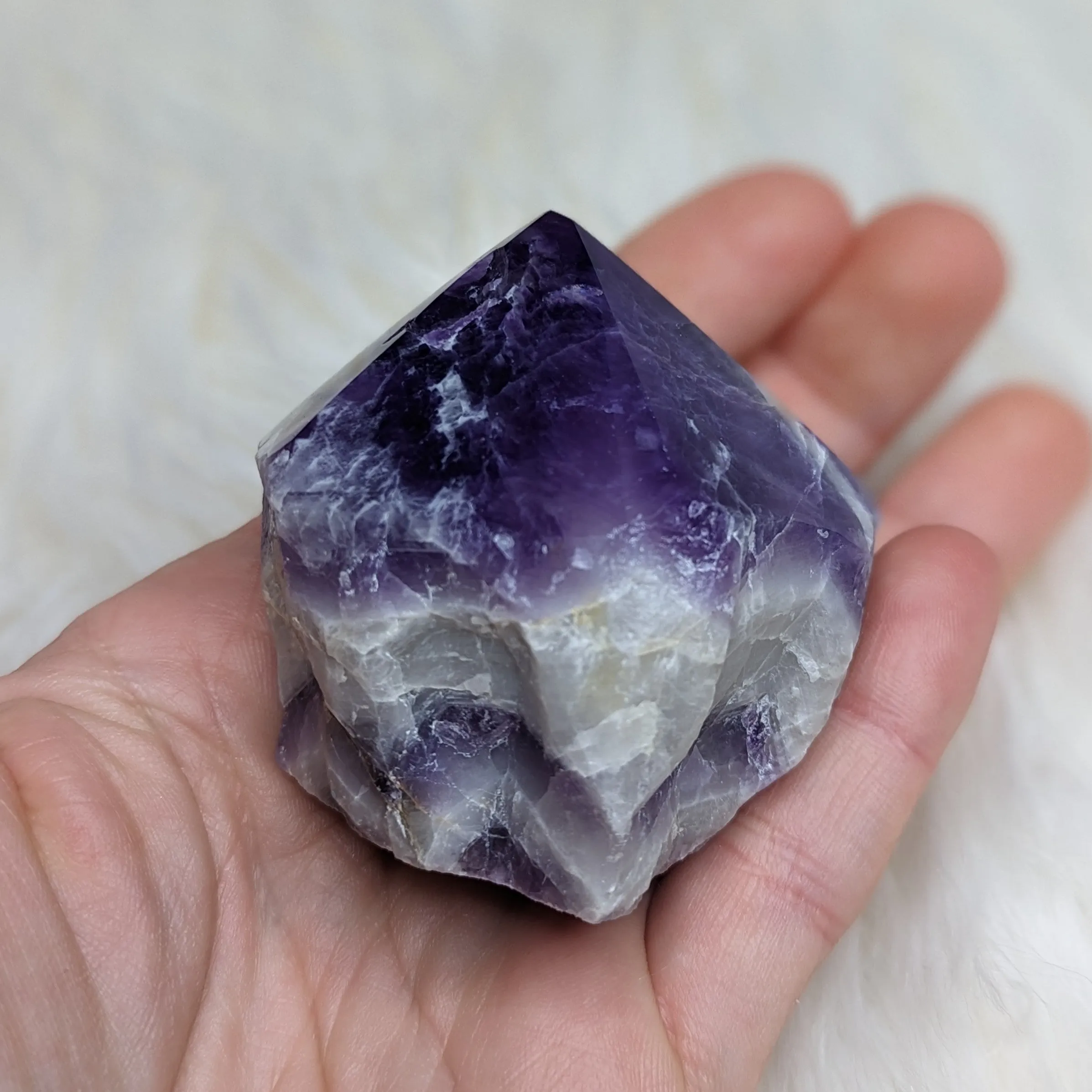 Chevron Amethyst Polished Point #1