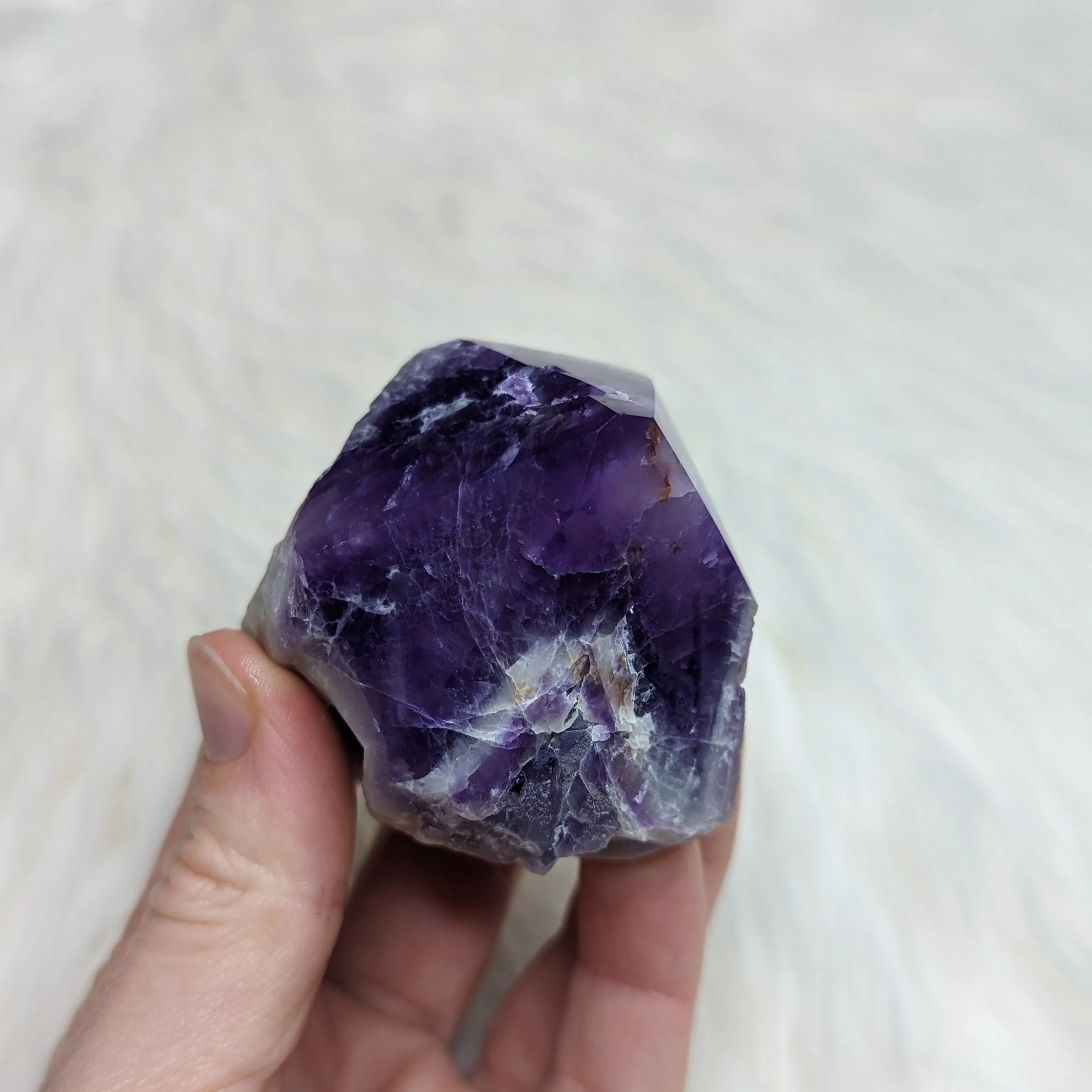 Chevron Amethyst Polished Point #1