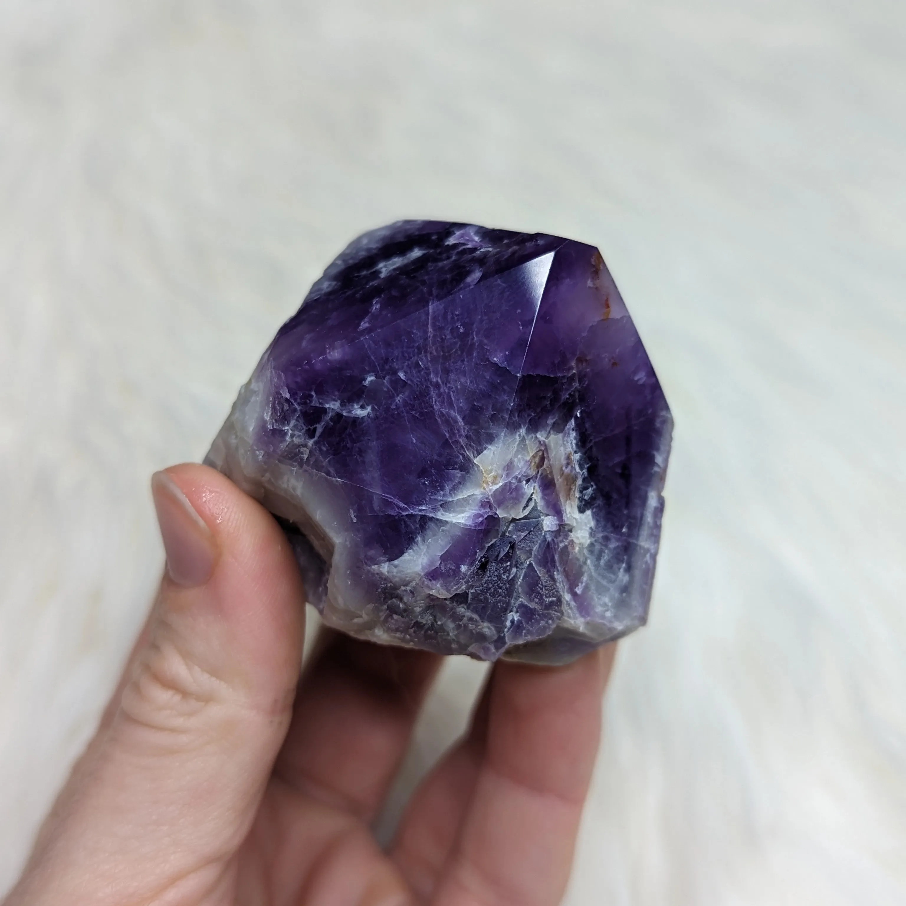 Chevron Amethyst Polished Point #1