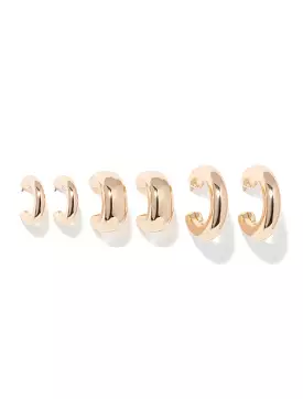 Cindy Chunky Hoop Earrings Multi Pack