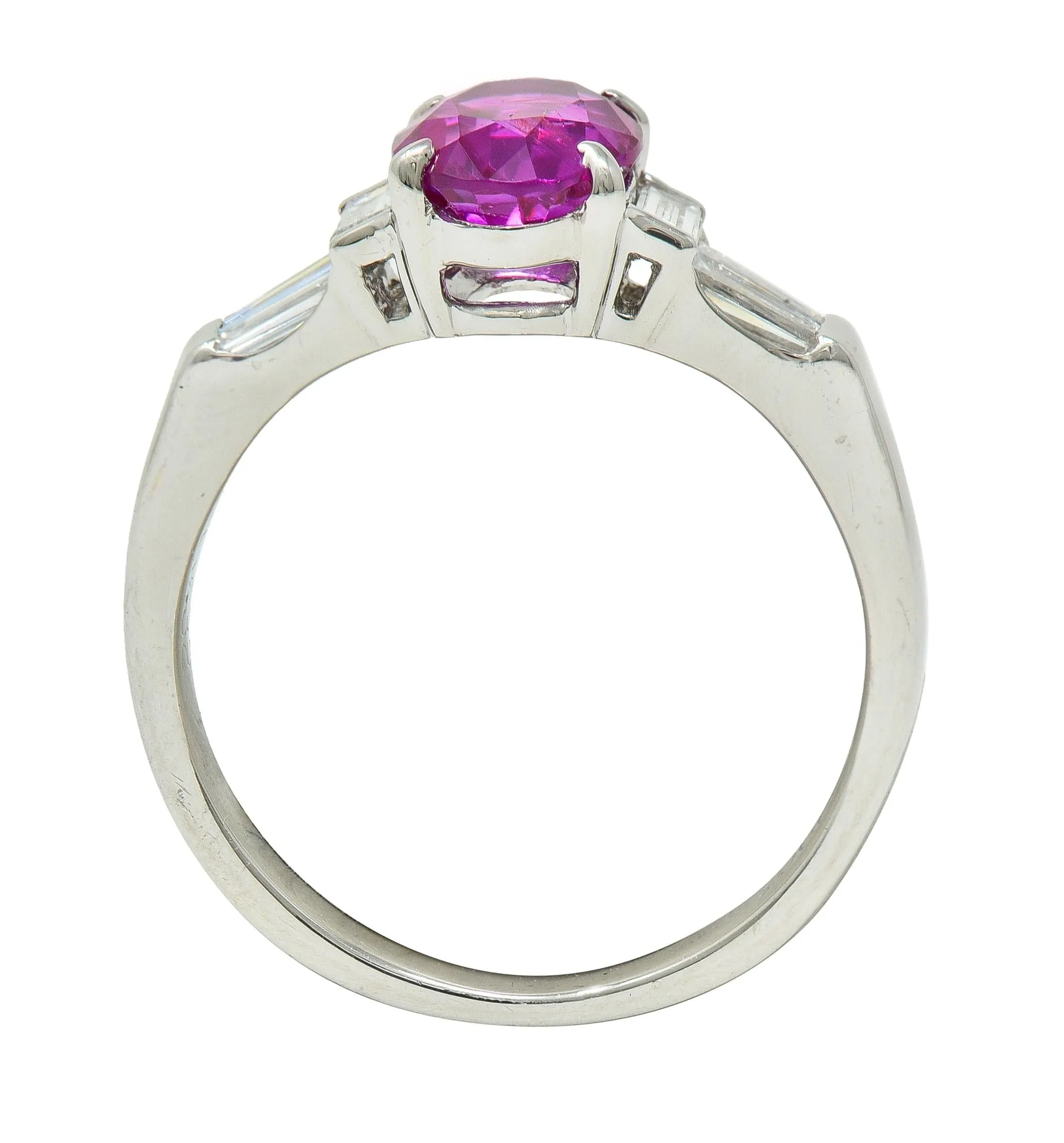 Contemporary 1.62 CTW No Heat Burmese Ruby Diamond Platinum Ring