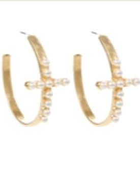 Cross Hoop Earrings