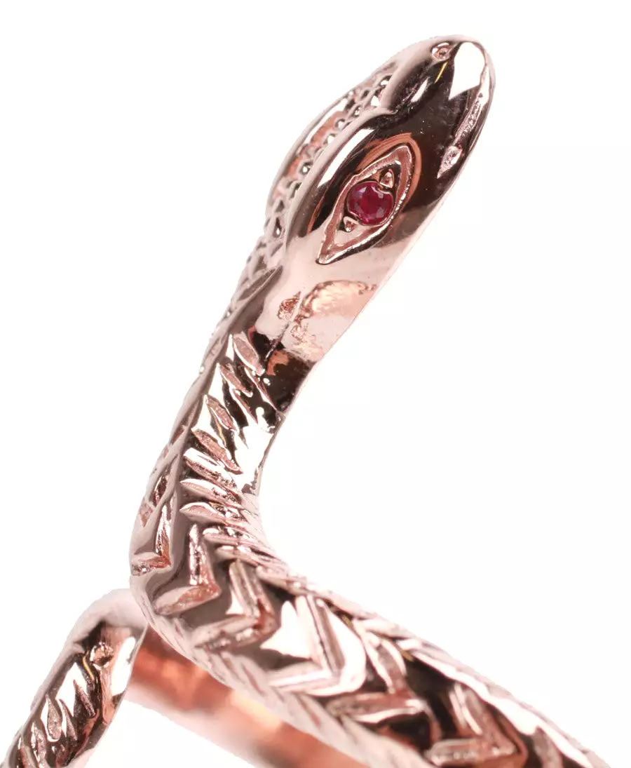 DICE SNAKE RING Rose gold