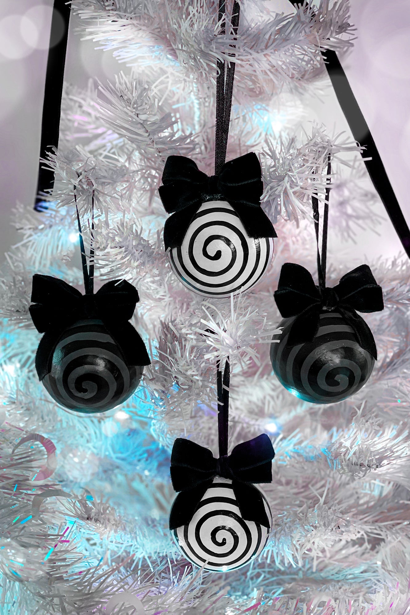 Downward Spiral Ornaments (Set Of 4)