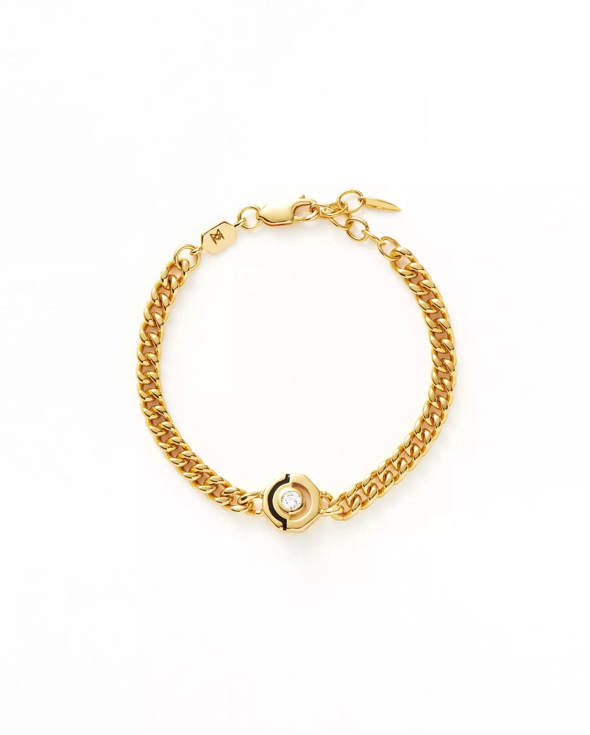 ENAMEL & STONE BYLINE HEX CHARM BRACELET / GOLD