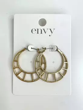 Envy Art Deco Hoop Earrings - Gold