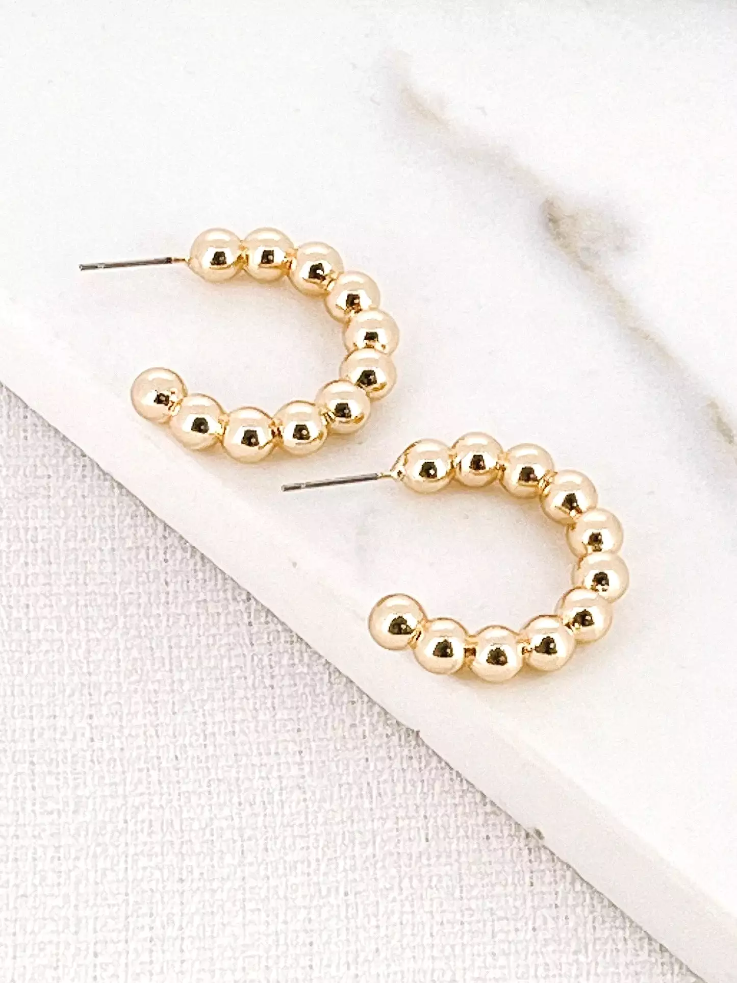 Envy Bubble Ball Hoop Earrings - Gold