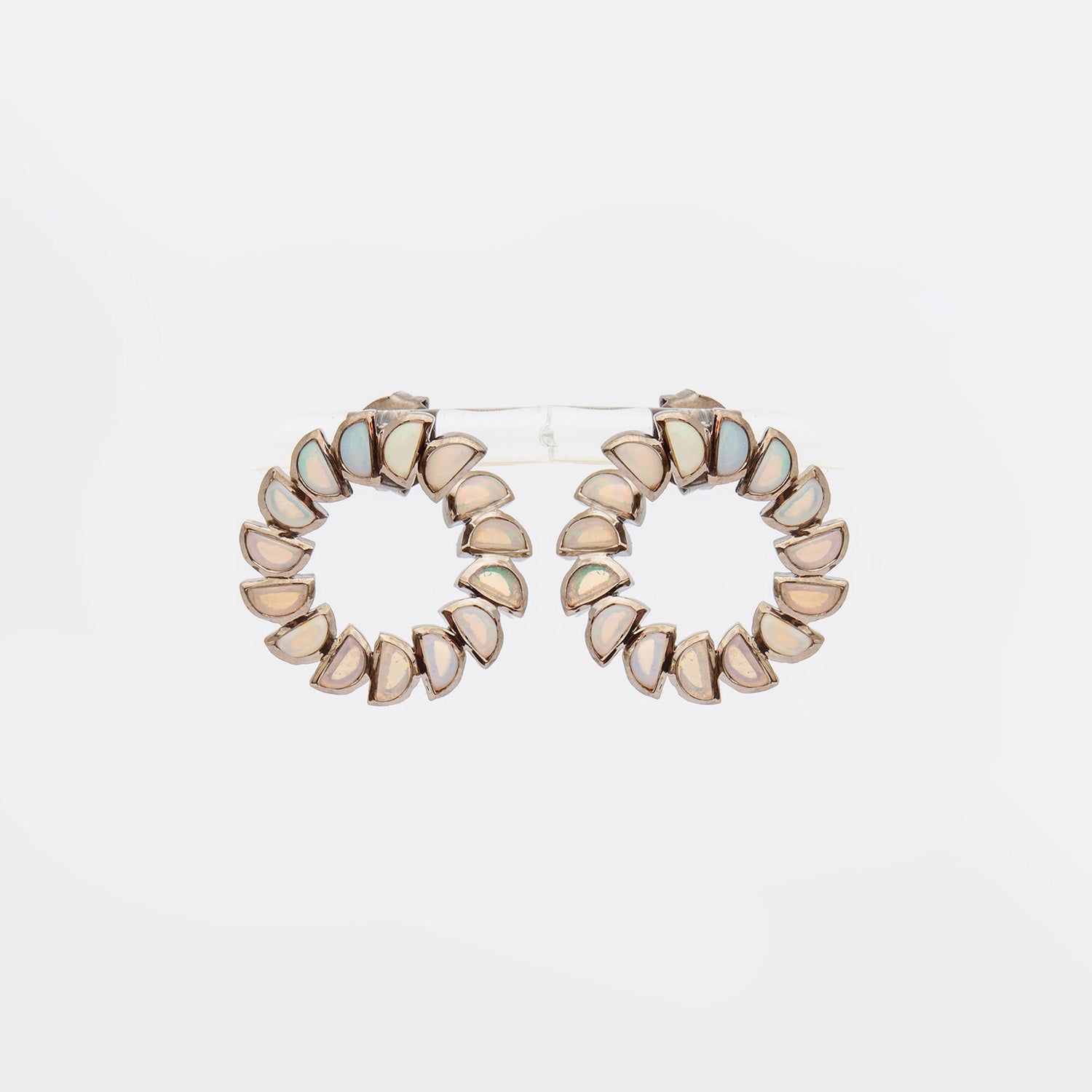 Ethiopian Opal Marabou Bypass Hoops