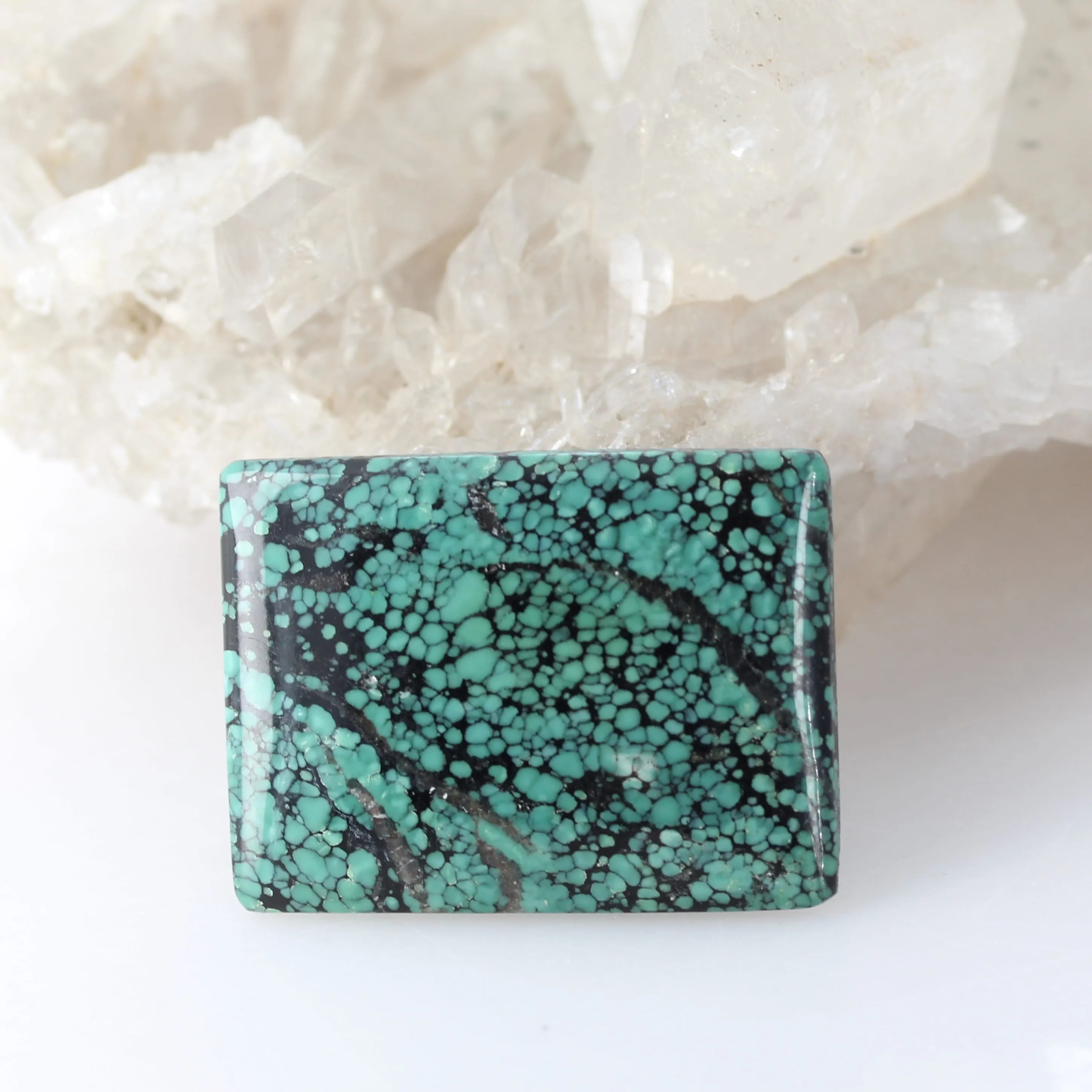 FINEST SPIDERWEB TURQUOISE Cabochon Hubei China