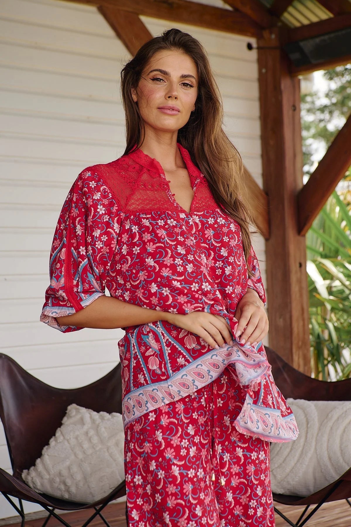 Florence Top Blouse - Ruby Rouge Collection