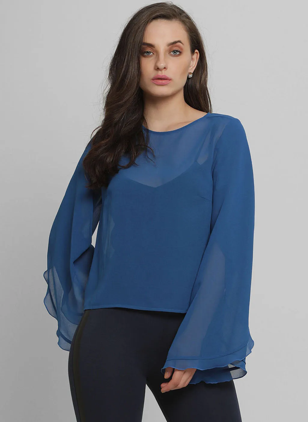 Garnet Ruffled Bell Sleeve Top