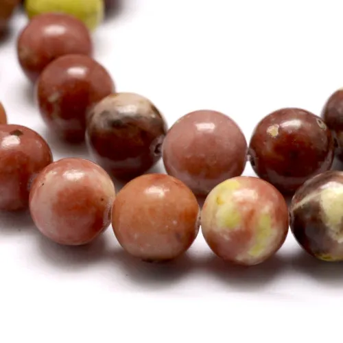 Gemstone Beads, Red Creek Jasper, Natural, Round, 8mm